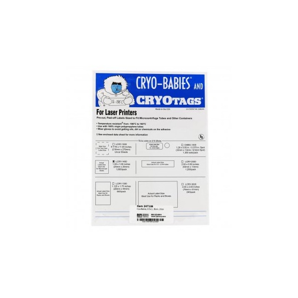 Diversified Biotech Cryo-Babies, Laser, 1x1, White, 1600/pk, 1600PK 247159 - main